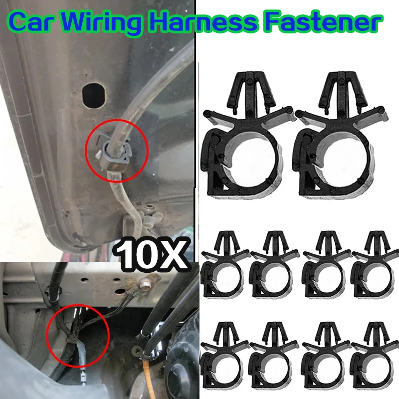 10Pcs Car Wiring Harness Fastener Route Fixed Retainer Clip Corrugated Pipe Tie Wrap Cable Clamp Oil Pipe Beam Line Hose Bracket