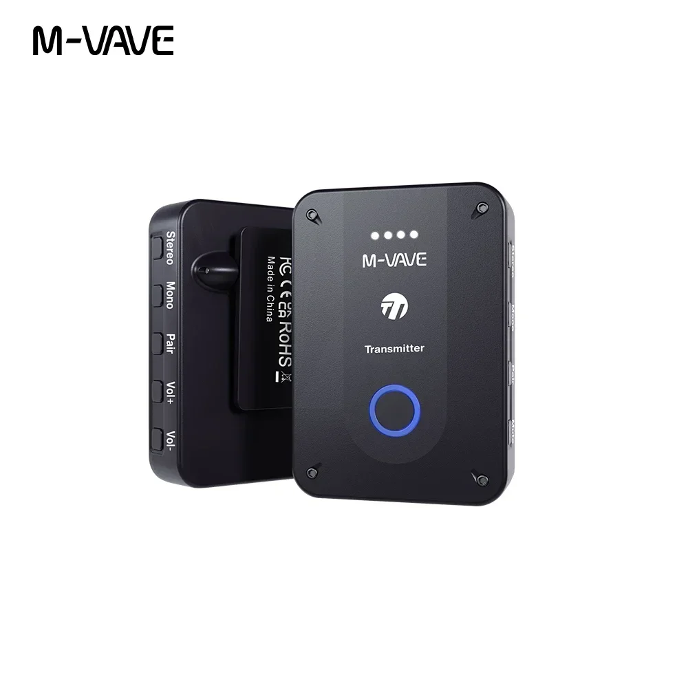 M vave WP-9 2.4GHz Wireless Earphone Monitor ISM Transmitter Receiver Support Stereo Mono Recording Function Rechargeable