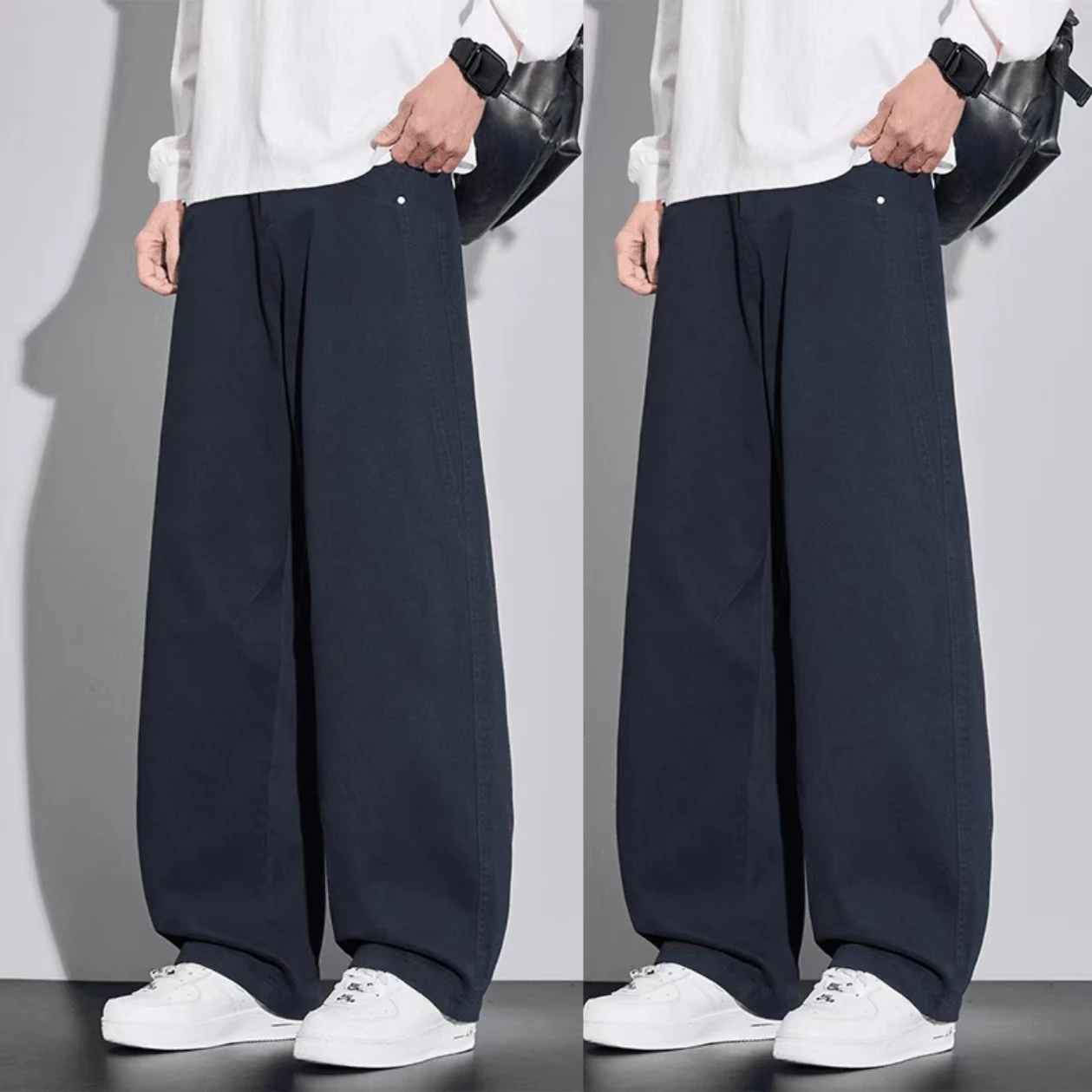 

High-End American Sle Men's Wide Leg Pants Spring 2026 Trendy Loose Straight Sport Wear Resistant Workwear Long Trousers