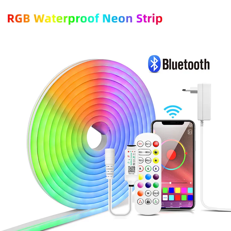 

RGB LED Neon Light 12V Bluetooth Remote Control Flex Led Strip Brightness Adjustable Smart Home Room Wall Wedding Decor NeonSign