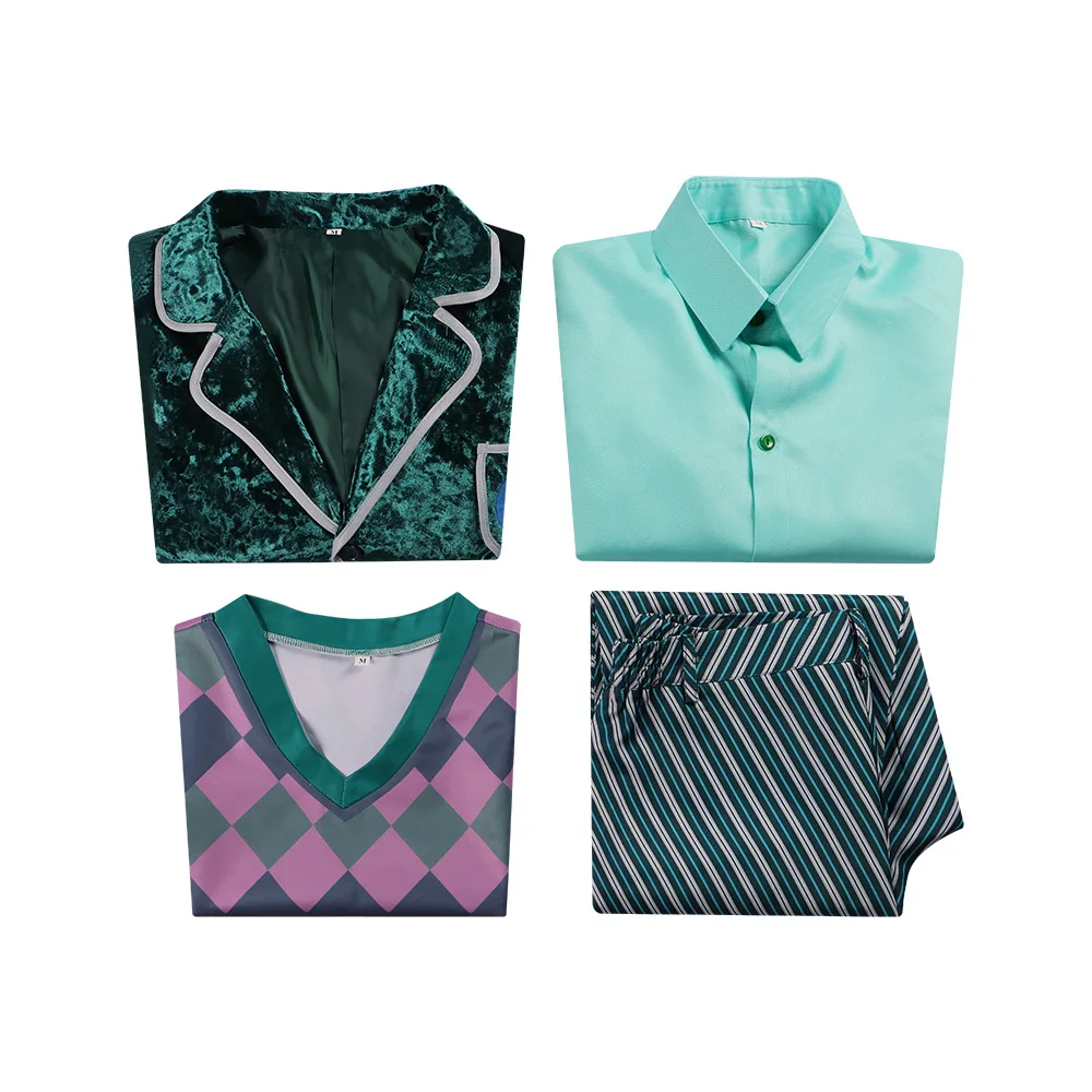 Film Wicked Cosplay Heksen Kostuum Elphaba Nessarose Mohamed Pfannee Cosplay Mannen Vrouwen Gestreept Schooluniform Set Dagelijk