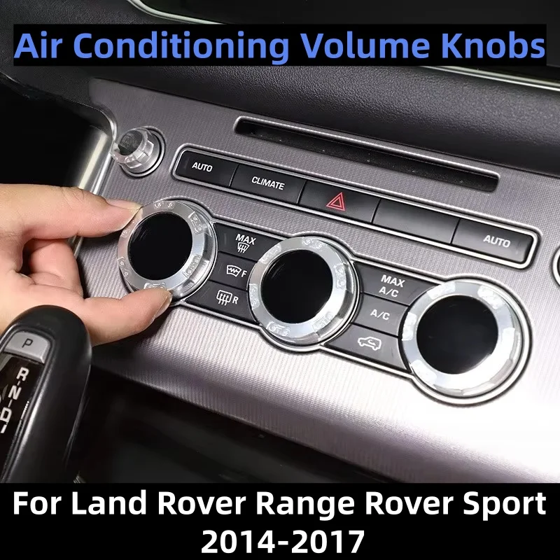 

For Land Rover Range Rover Sport 2014-2017 Aluminum Alloy Car Air Conditioning Volume Knobs Audio Circle Cover Trim Ring