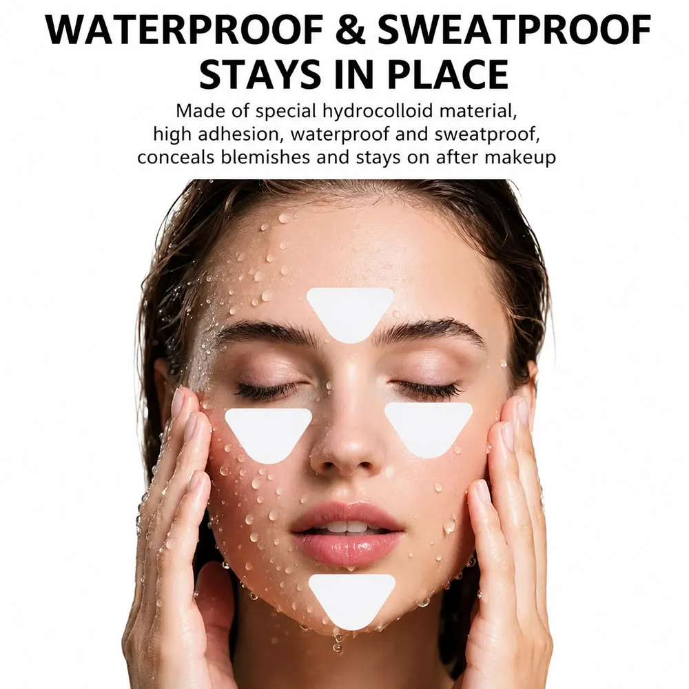 10 Sheets Forehead Wrinkle Patches Anti-Wrinkle Facial Patches For Eyes Mouth Forehead Triangle Invisible PE Material Stickers image 4