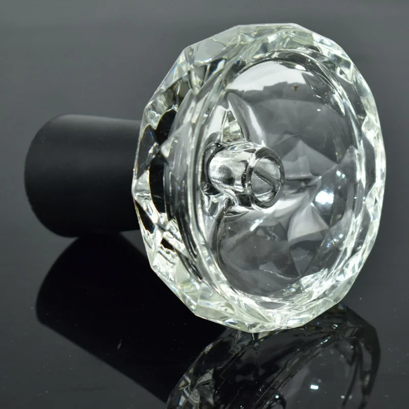 

High Temperature Resistance Diamond Shape Glass Hookah Bowl Thick Shisha Narguile Tobacco Pot Fit Heat Management Device Black