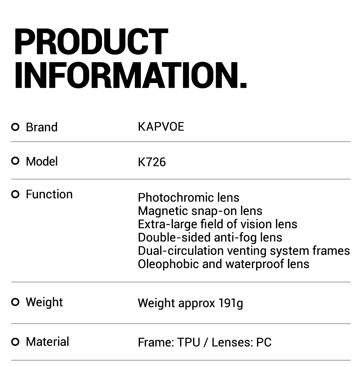 Kapvoe Photochrome Skibrille mit Magnetischen Antibeschlag-Gläsern UV400-Schutz für Männer und Frauen Skibrille Schnee-Sonnenbrille Sportbrille – Detail 20