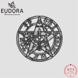 Pentagram tetragramaton pendant Eudora 925 Sterling Silver Necklace Fashion Jewelry Men Women Exquisite Gifts