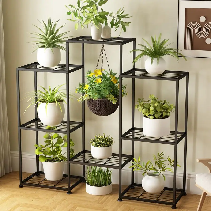 

Stand Indoor Metal Stands Outdoor Tiered Shelf For Multiple S, 4 Tiers 8 Potted Rack Holder Garden