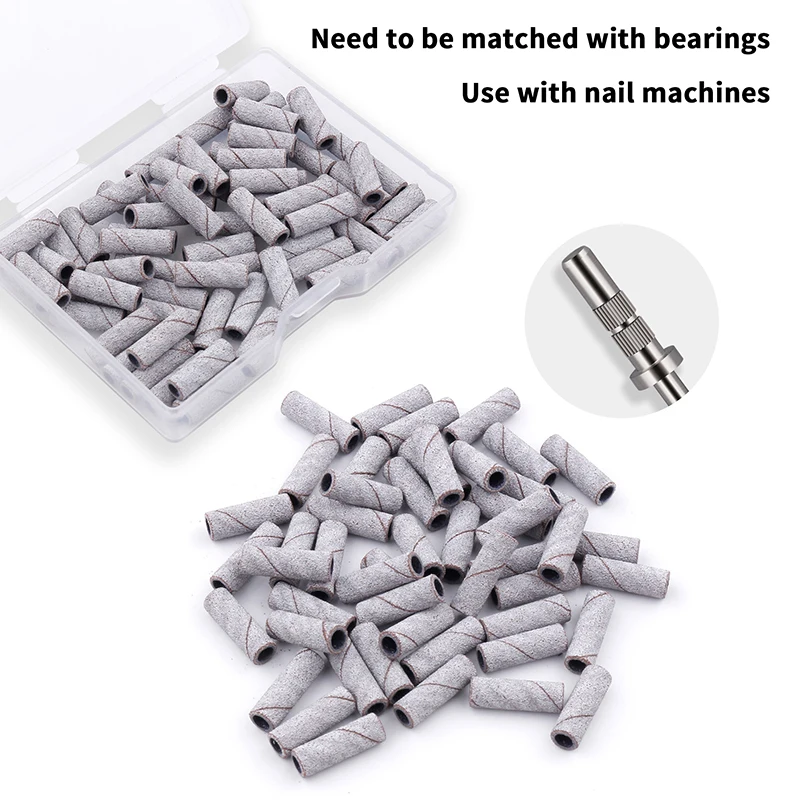 Nail Mini Sanding Ring Bands 3MM Electric Manicure Nail Drill Bits 120/150/180/240 Grit Gel Nail Polish Removal Manicure Tool