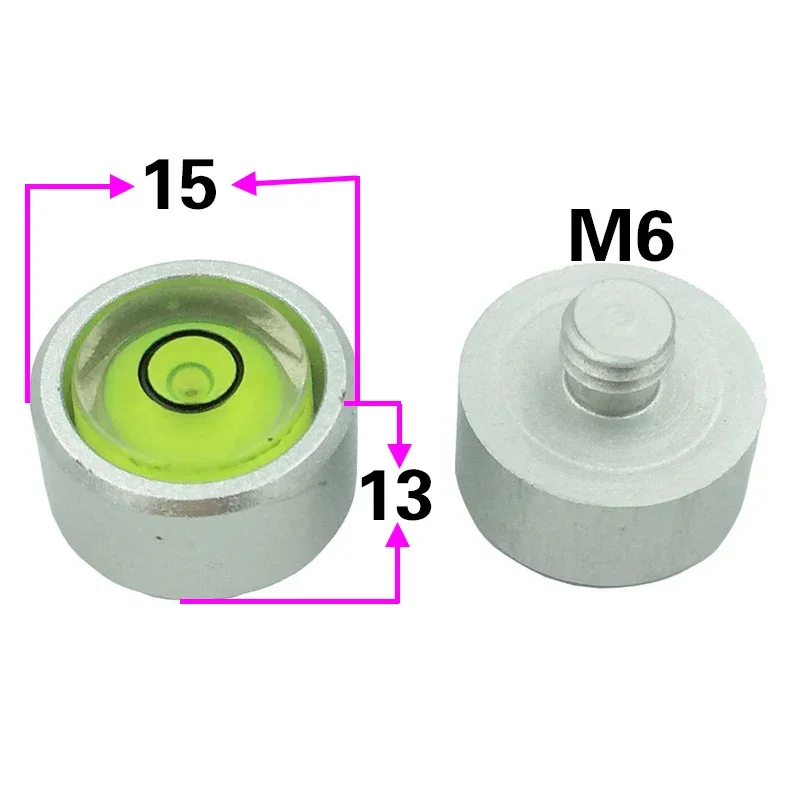 Imagem -02 - Pequeno Bullseye Espírito Nível Nível Bolha Talão com Parafuso m5 m6 M10 Nivelamento Ferramenta com Prego 1pc