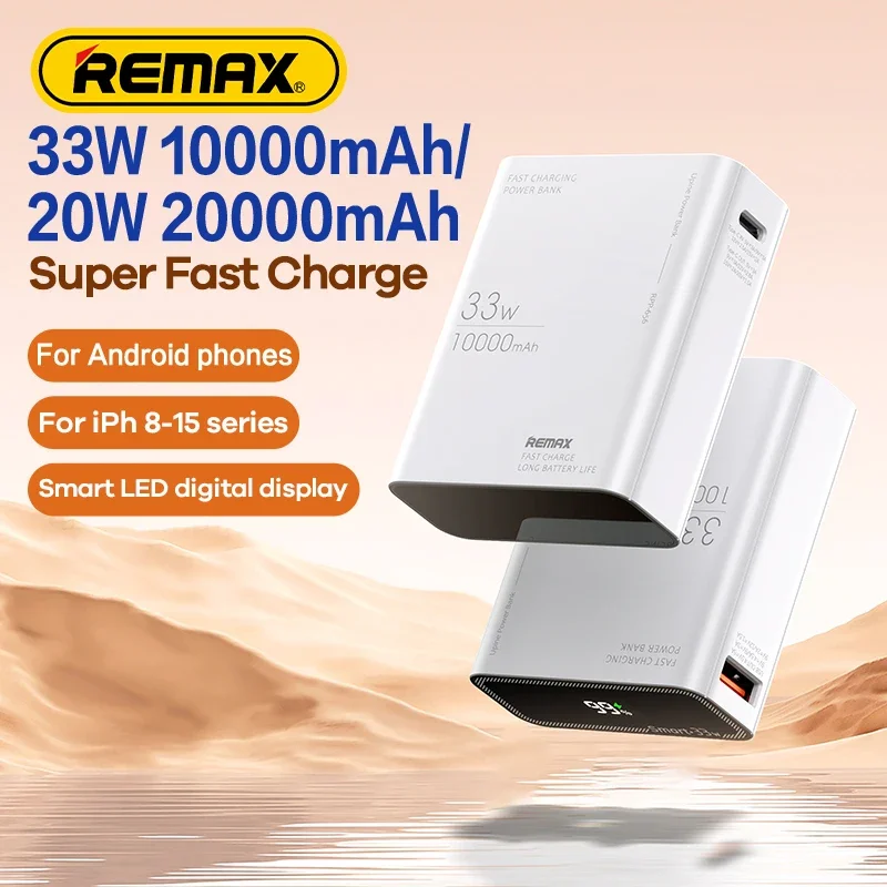 

REMAX 20000mAh Power Bank Fast Charge For iPhone 15 14 Pro MAX Samsung S23 Xiaomi 13 Oneplus 10000mAh Powerbank External Charger