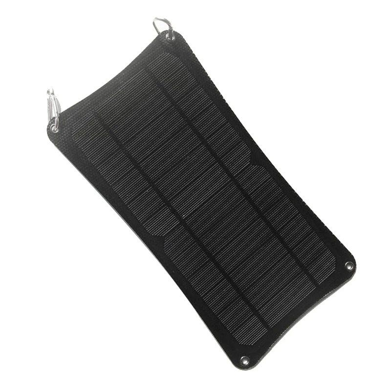 10W 5V Solar Panel With Dual USB Port+Carabiner Charging Battery System ETFE Foldable Solar Charger