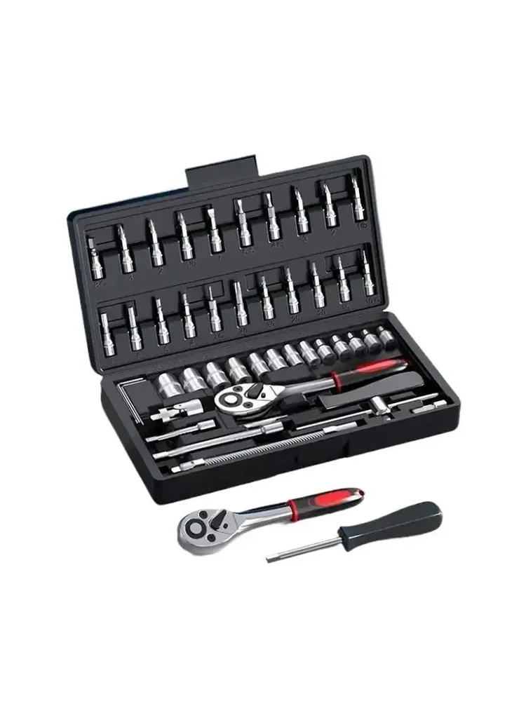 AliExpress NONE 46PCS Car Repair Tool Kit Ratchet Torque Wrench Spanner Screwdriver Socket Set Combo Tools Kit Bicycle Auto Repairing Tool Mech