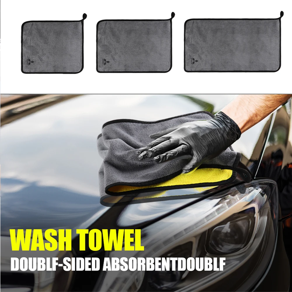 Microfiber Car Wash Towels Cleaning Cloth Absorbent Dry Cloth Towel for Mitsubishi l200 Colt Evolution Mirage Cross Grandis Evo