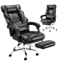 Office Chair with Footrest-Ergonomic Computer Chair with Extra Lumbar Support Pillow, High Back Executive Desk Chair Thick Bonde