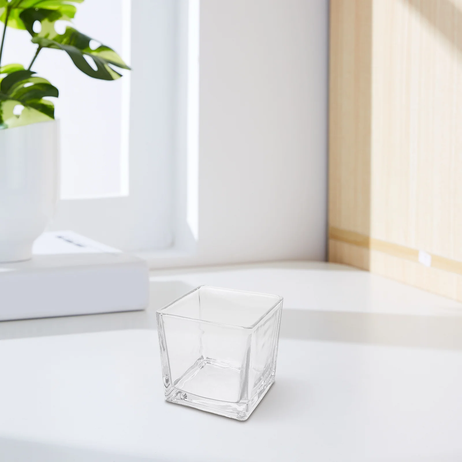 مزهرية زجاجية مربعة شفافة على شكل مكعب سميك مزهرية زهور للنباتات المائية قطعة مركزية لحفلات الزفاف ديكور منزلي حديث