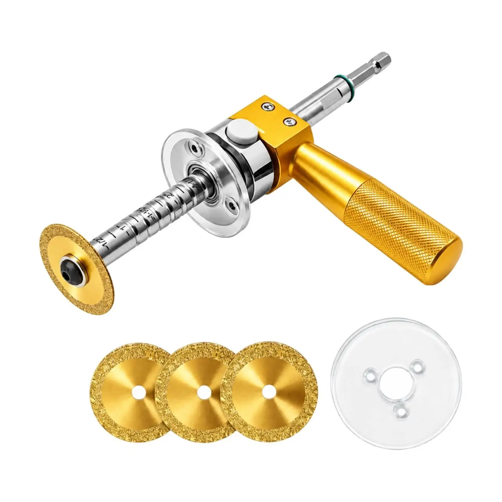 Pipe Inner Surface Cutter Kit with Diamond Discs Positioning Gauge Hex Wrench for Hand Rotary Tools Cordless Drill