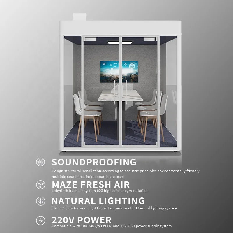 Futuristic Modern Sleep Cabinets Flat Pack Pod Acoustical Prefab Soundproof Office Phone Booth Aluminum for Hotels Airports for