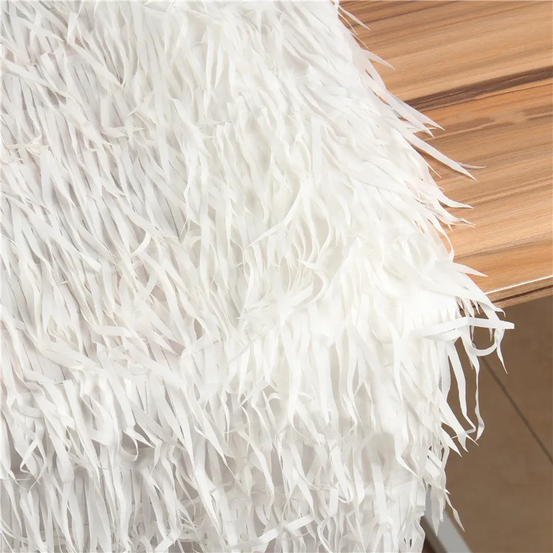 Snow White Soft Haut Designer Tailored Artificial Feather Fabric Diy Garments Wedding Dress Clothes Costumes Sold Half Meter