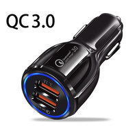 3.1A QC3.0 Car Charger 12-24V Car Adapter Socket Splitter Cigarette Lighter 2 USB Quick Car Phone Charger For IPhone Xiaomi