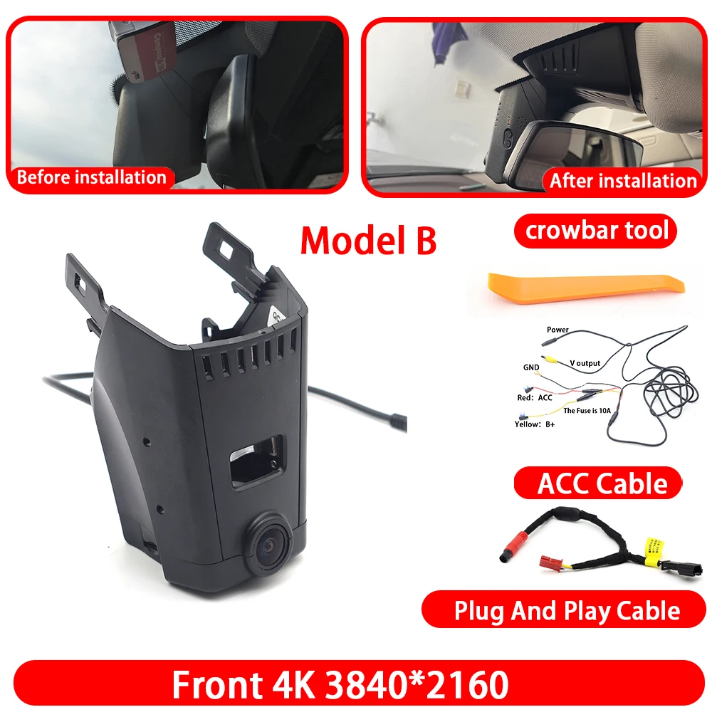 for BMW 5 6 7 Series G30 G31 M5 F90 G32 G11 G12 M6 M7 OEM 4K DVR Dash Cam Front Rear Camera WiFi Video Recorder Plug and Play image 3