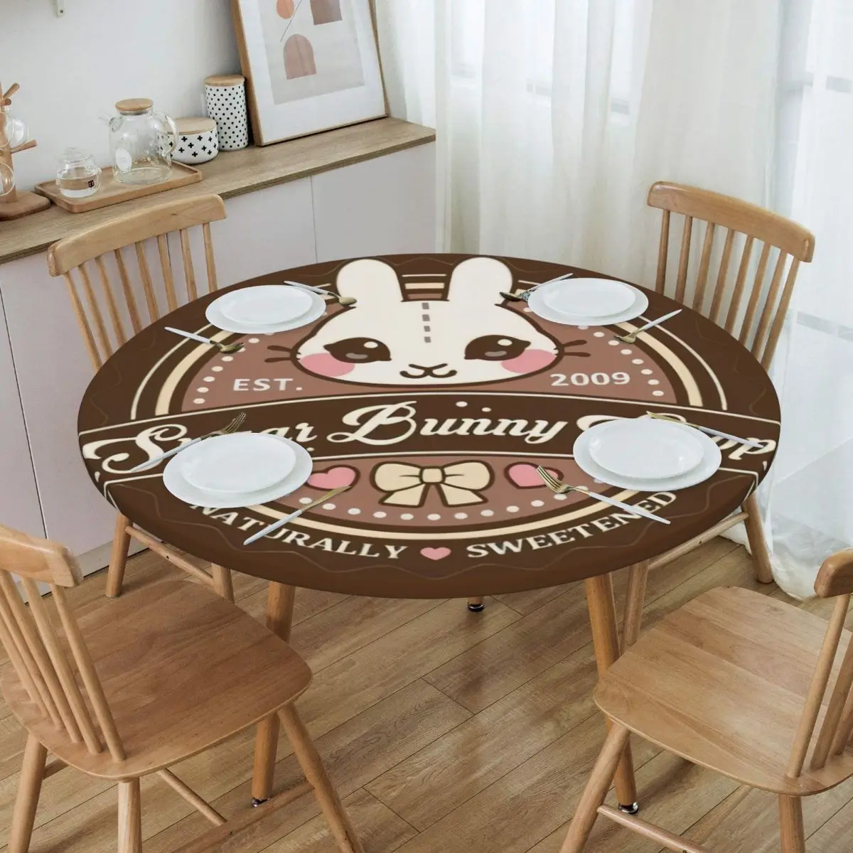 Customized Round Disney Cartoon Sugarbunnies Sanrio Japan Anime Tablecloth Fit 40