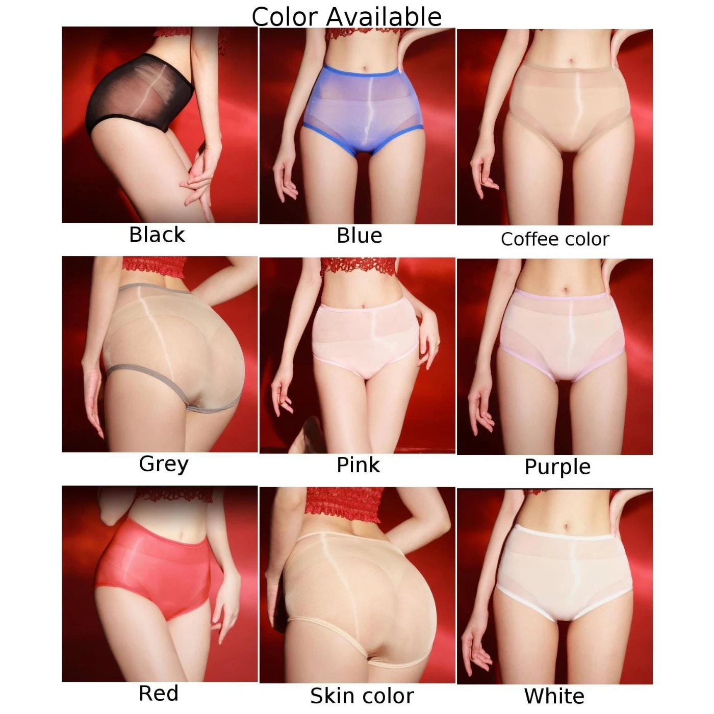 Sexy Women Elastic Lingerie Oil Shiny Briefs Ultra-Thin Panties Breathable Soft Intimates Knickers Underwear Seamless Underpants