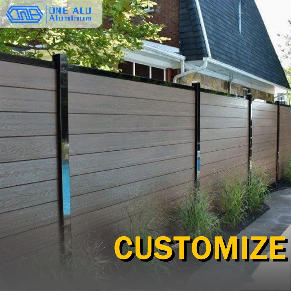 Eco-Friendly WPC Garden Fence Wood Plastic Composite Privacy Panels Windproof Fireproof Outdoor Yard Fence for Soft Ground