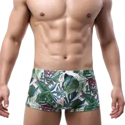Men's Drawstring Swimwear Printing Style Sexy Quick Dry Summer Swimming Trunks Beachwear Bathing Shorts