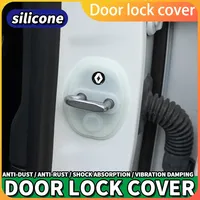 4PCS Car Door Lock Cover Case  Accessories For Renault Koleos QM5 QM6 Scenic Megane Fluenec Latitude Clio Rubbe Talisman Kadjar