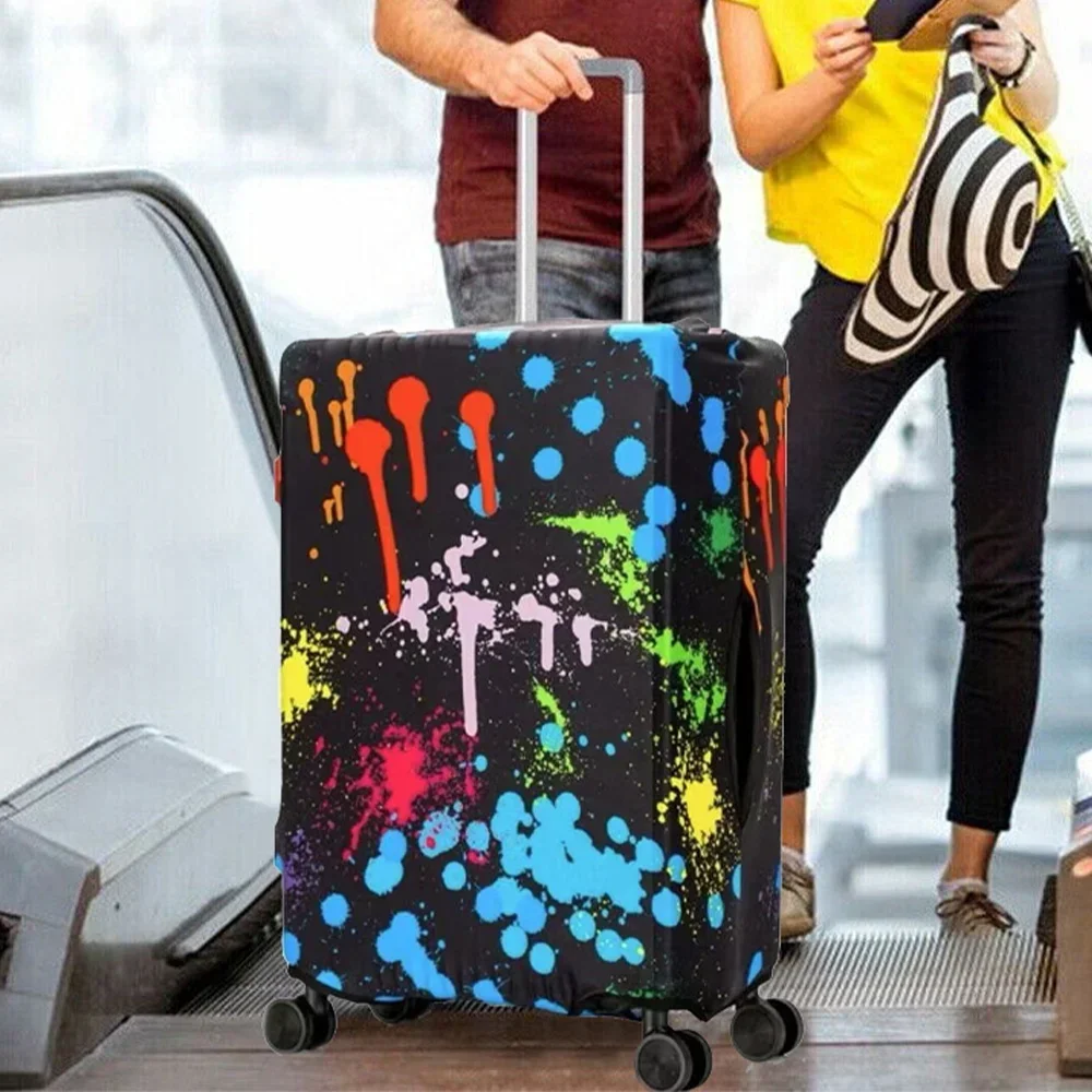 Luggage Cover 18-32 Inch Elastic Suitcase Cover Full Body Print Dustproof Suitcase Protective Case Travel Accessories