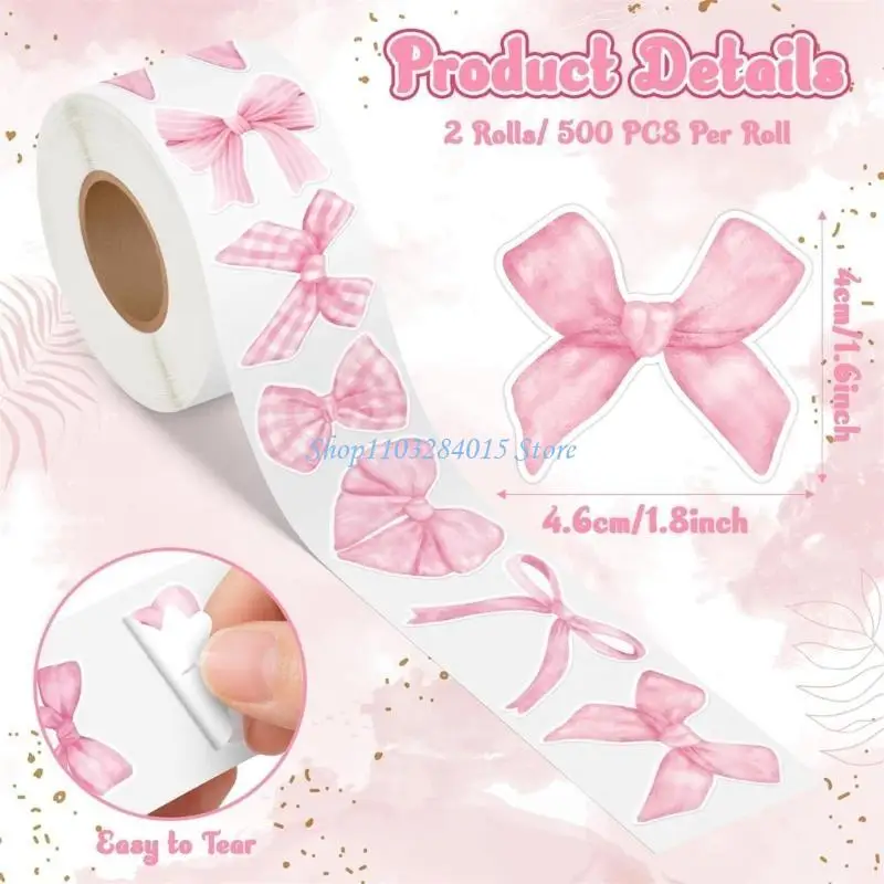 R6ff 500pcs Bowknot Sticker Aesthetic Sticker для воде для ноутбука для ноутбука.