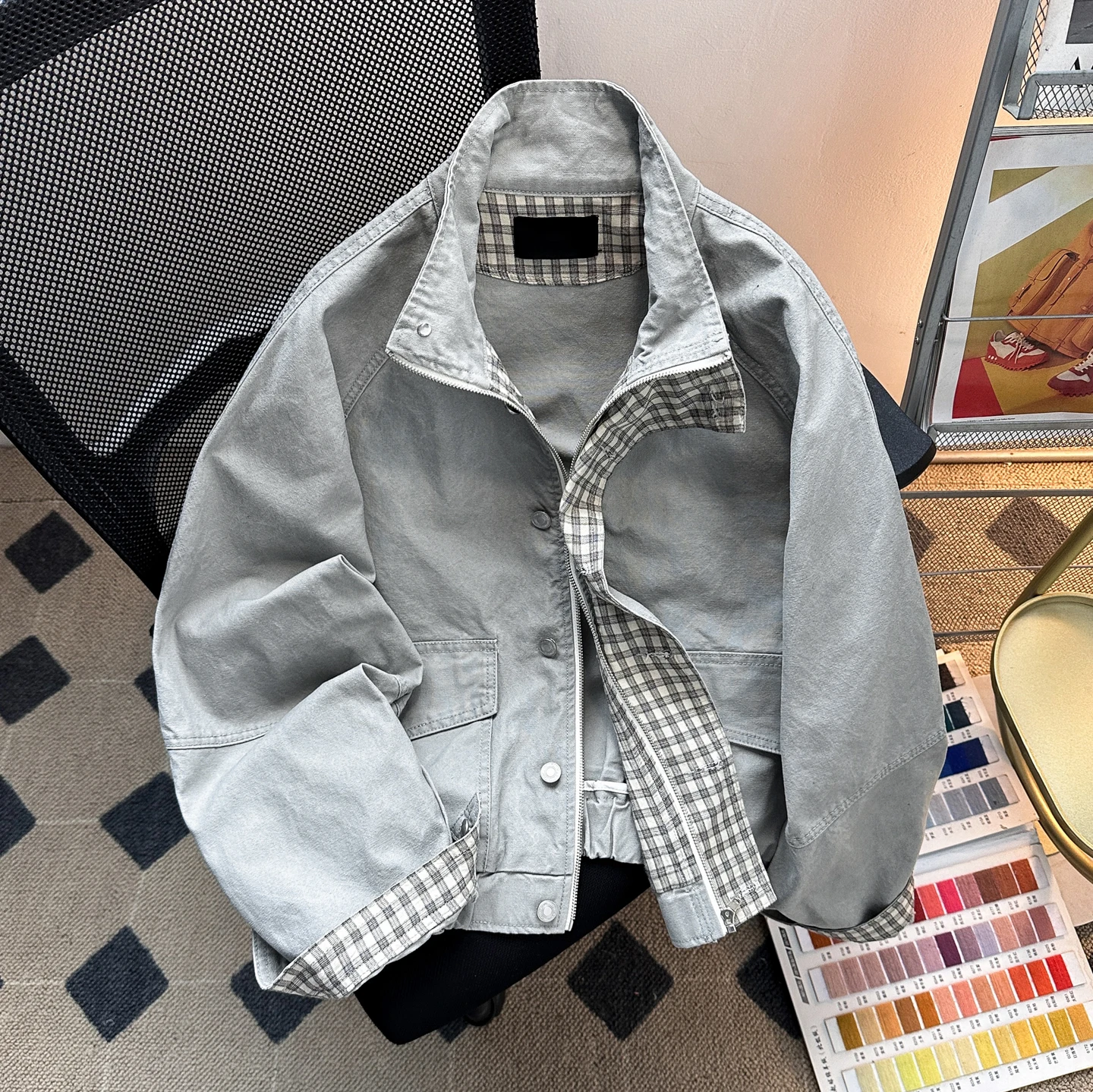 

Heavy Industry Harington Stand Collar Workwear Jaet Men's Trendy Versatile Cleanfit Silhouette American Simple Casual Outer...