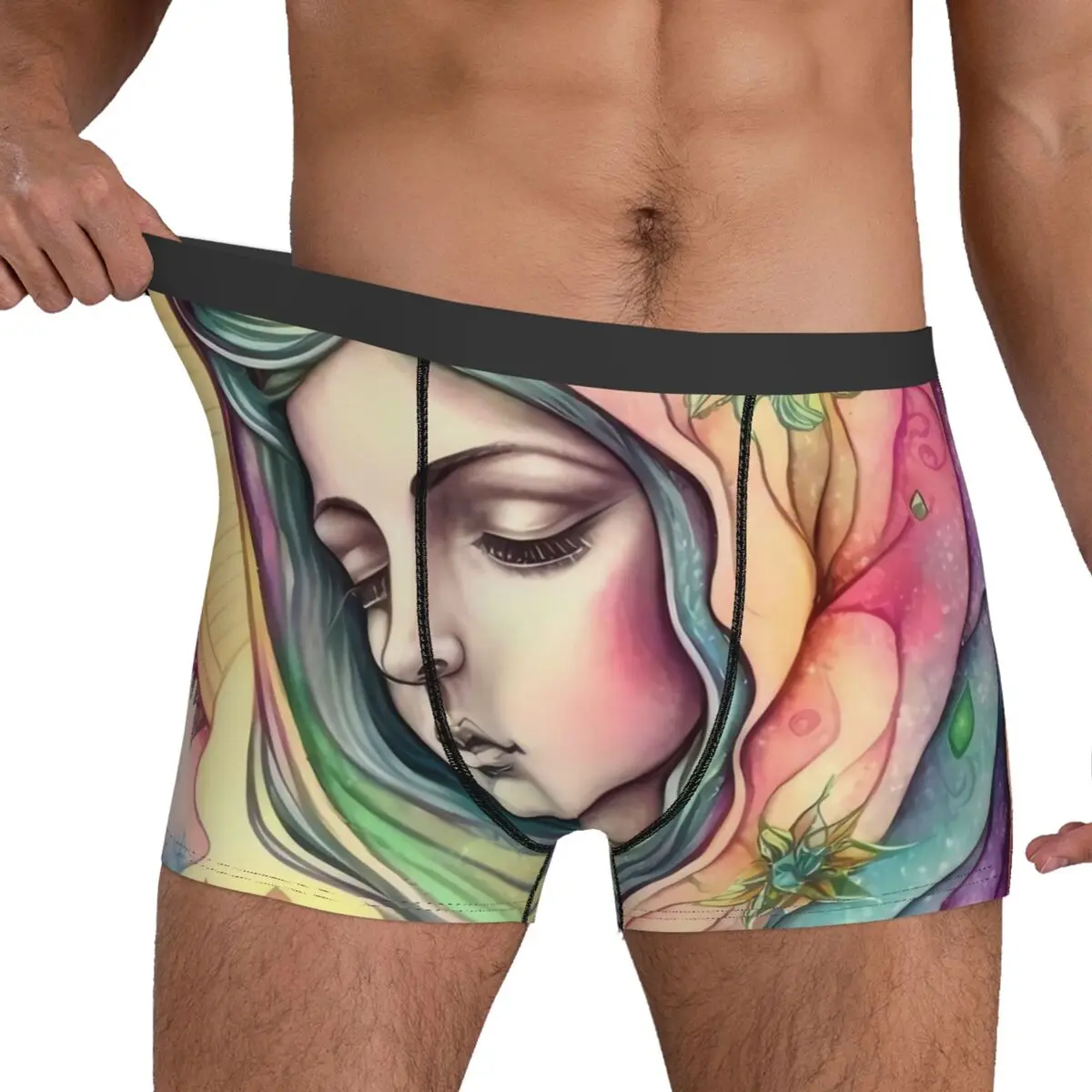 Virgin Mary Underwear Catholic Christian Mother Classic Panties Custom Shorts Briefs 3D Pouch Men's Oversize Boxer Shorts