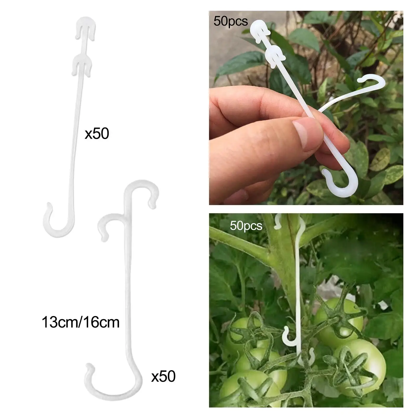 50Pcs Tomato Support Clips Reuseable New Growth Forms Support Cucumber Plants Clips for Tomatoes Climbing Plants Cucumber Loofah