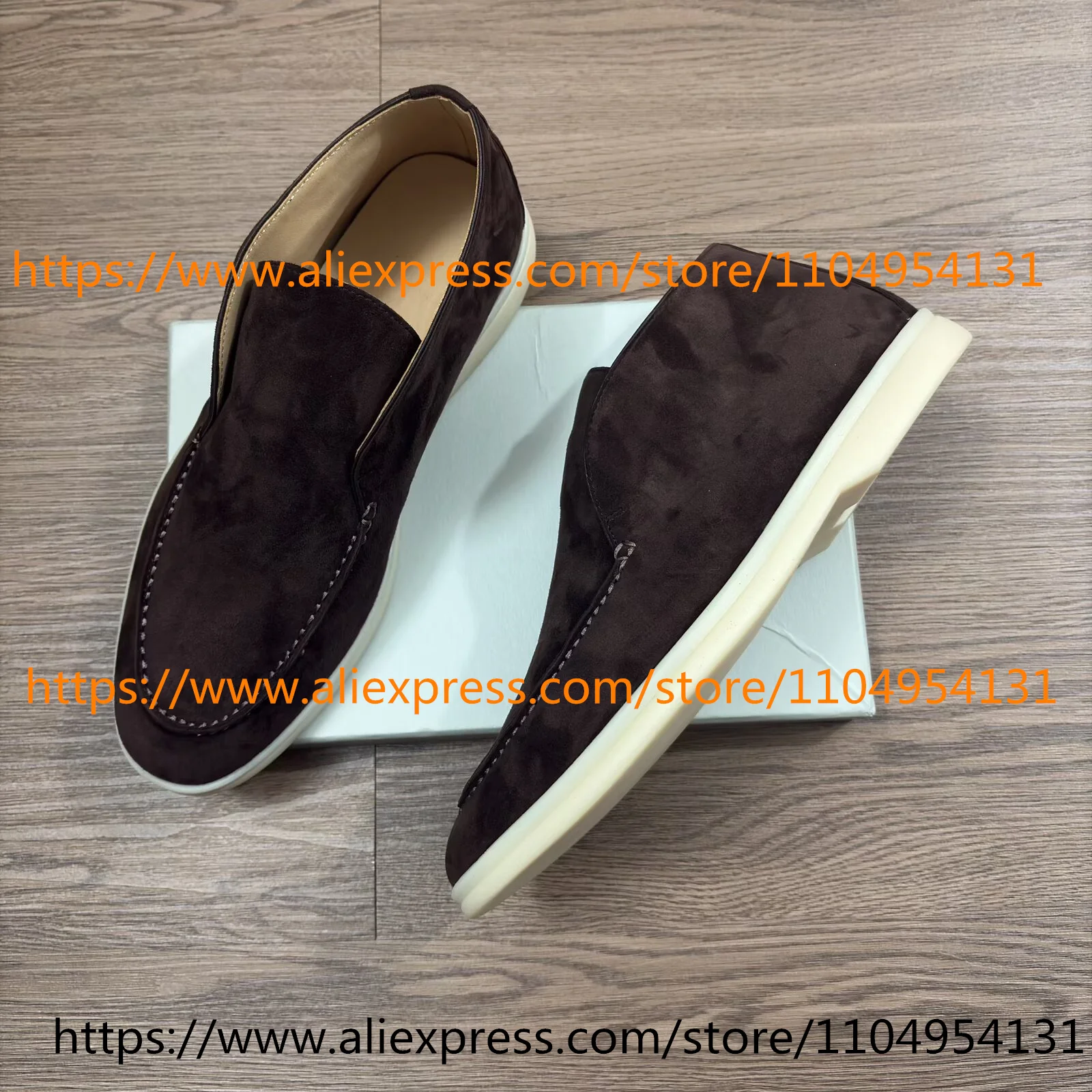 Coffee Loafers Casual Boots Men's Shoes All Real Leather Walking Women's Shoes Ankle Boot Cowhide Suede Large Size High-quality