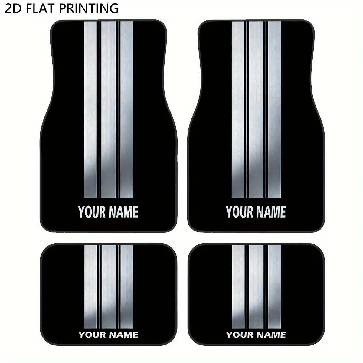 

Custom 4pcs Car Mats, Black Background Vertical Lines Car Mats Add Your Name/Text, Car Mats, Floor Mats For Cars, Universal Fit