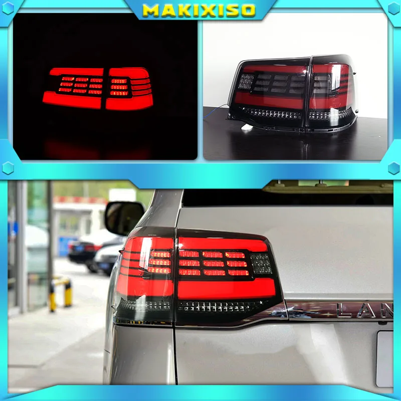 

New LED Taillights Assembly For Toyota Land Cruiser 16-20 LED Rear Lamp Brake Reverse Light Rear Back Up Lamp DRL Car Tail light