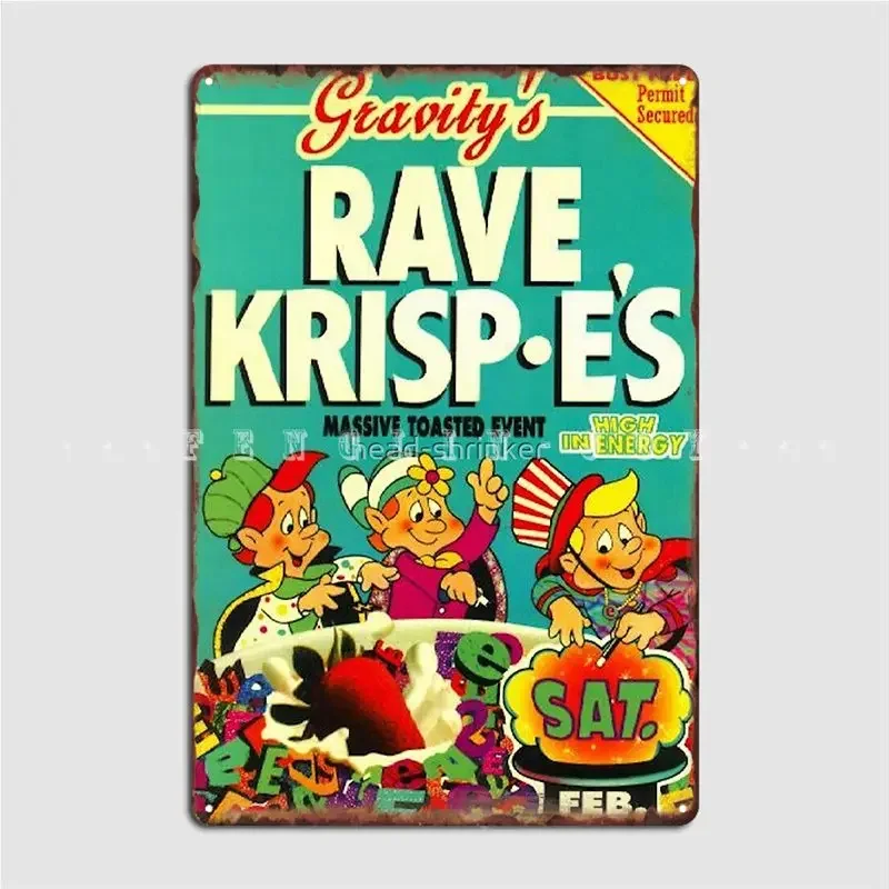 Rave Krispies Metal Sign Cinema Kitchen Club Bar Classic Poster Tin Sign Posters