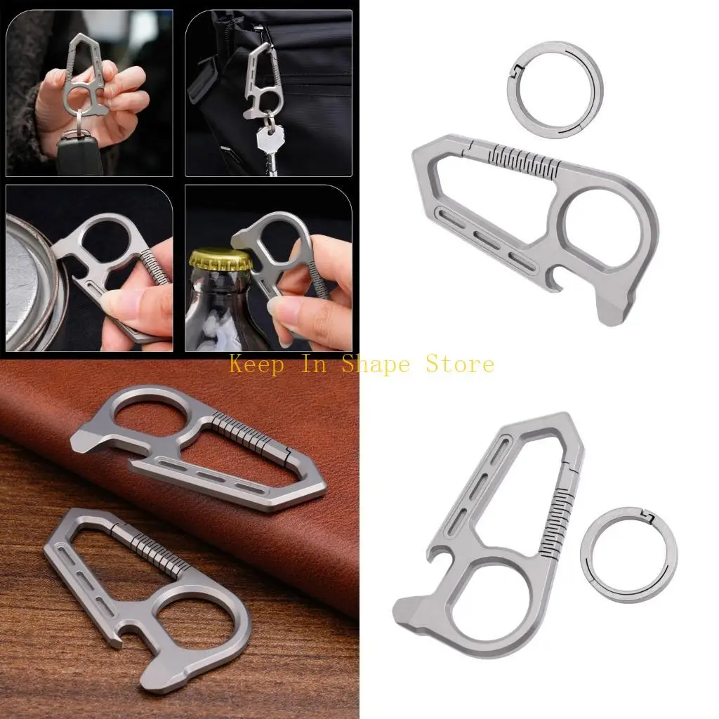 

U1JC Fashion Small Keyrings Bottle Opener Multipurpose Travel Tool Alloy Texture for Home or Outdoor Activity