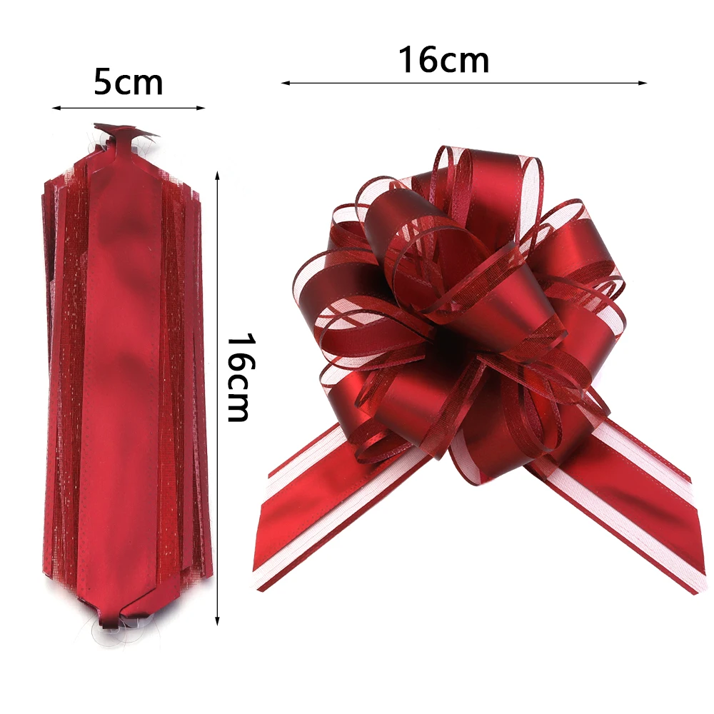 2/10Pcs Große Hochzeit Pull Bogen Bänder Blume Auto Stühle Dekoration Weihnachten Geschenk Wrap Verpackung Geburtstag Party Liefert hause Handwerk – Detail 1