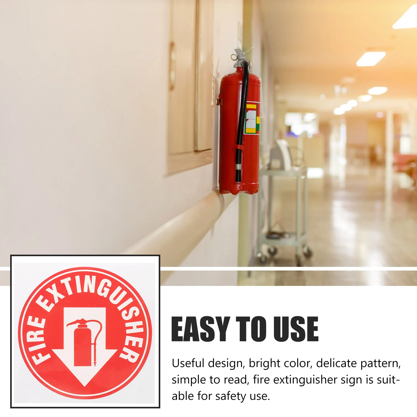 Fire Extinguisher Sticker Sign for Office Adhesive Decal Safety Stickers Waterproof