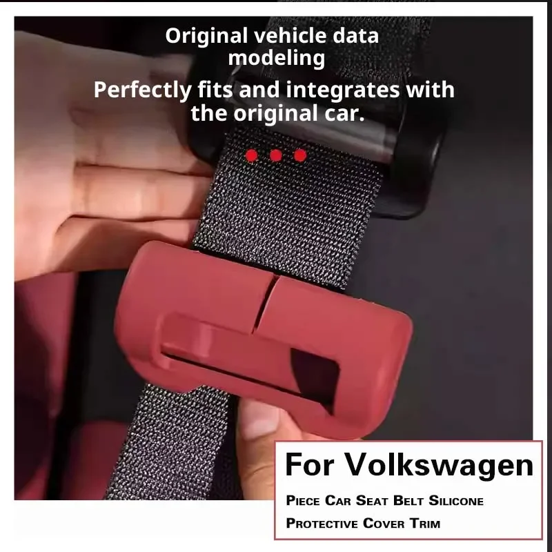 For Volkswagen T-Cross Accessries 2/4 Piece Car Seat Belt Silicone Protective Cover Trim