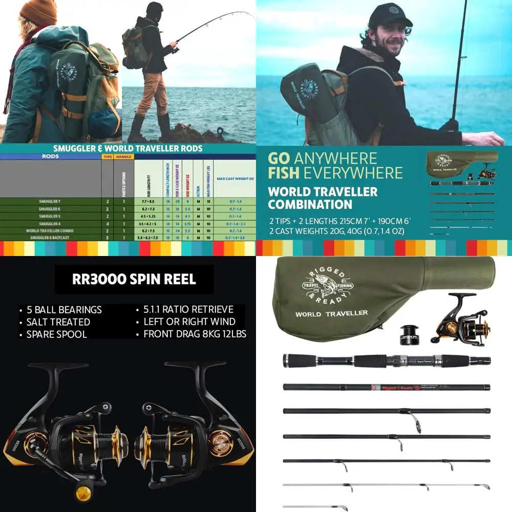 

Компактные дорожные удилища для рыбалки - 1 спиннинговый комплект, 4 спиннинга, 1 кастинговое удилище, чехлы, 2-4 сменные вершинки, для пресноводной и морской рыбалки