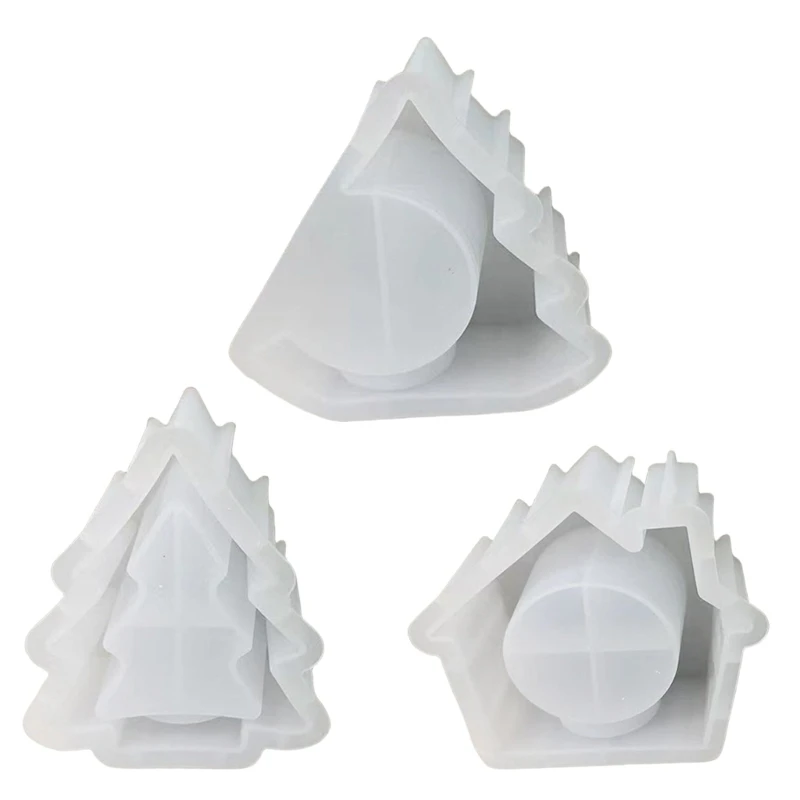 

Unique Christmas Tree Tealight Holder Silicone Mold Craft Decoration E0BE