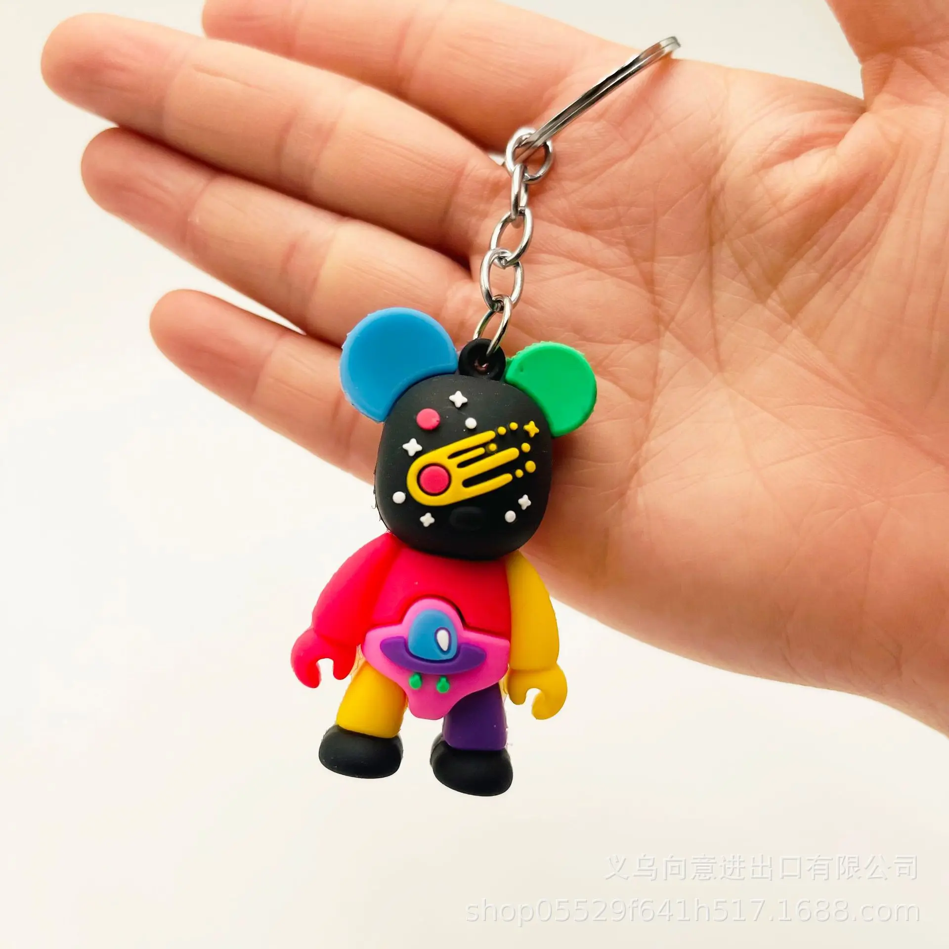 Creative cartoon space violent bear doll keychain bag pendant student gift ornaments clothing accessories