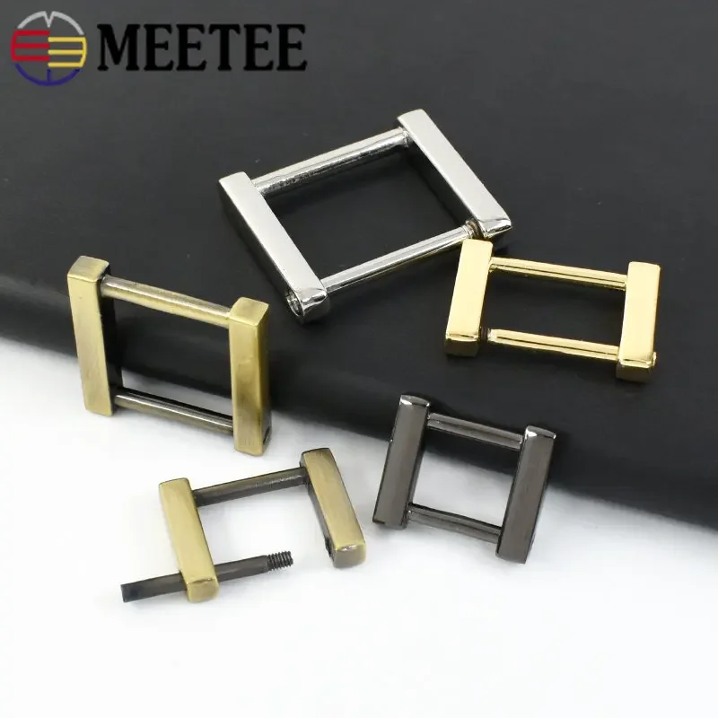 4/10Pcs 13/16/20/25mm Metal Ring Buckle Bag Strap Removable Screw Square Clasp Belt Dog Collar Hook DIY Hardware Accessories