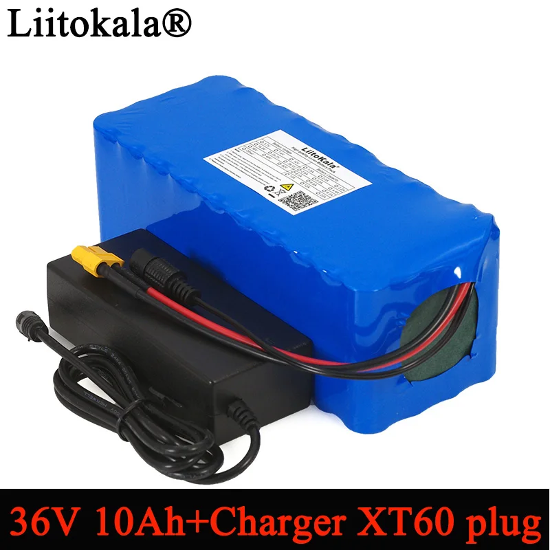 Liitokala 36V 10000mAh 500W o dużej pojemności 18650 bateria litowa deskorolka elektryczna motocykl elektryczny samochód skuter rowerowy + 2A