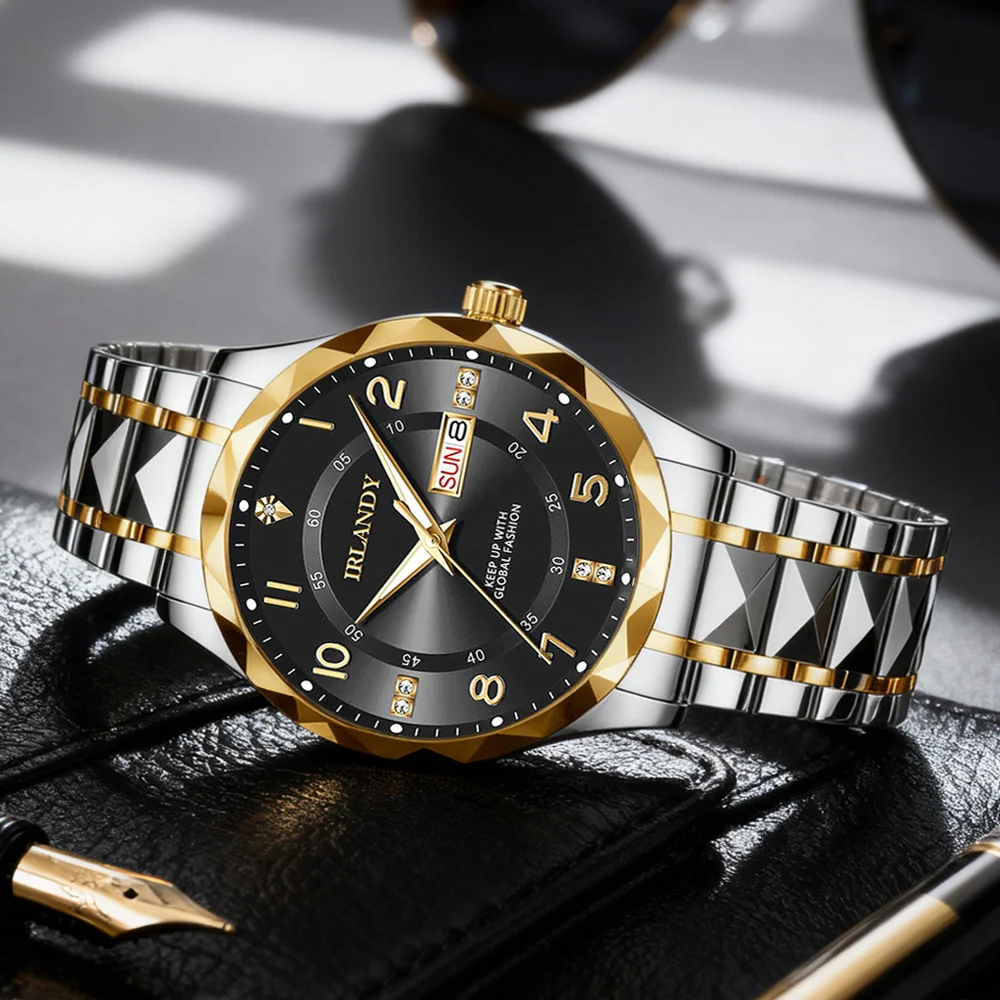 1pc Men's Luxury Quartz Watch with Calendar - Analog Wristwatch, Cool Modern Round Face, Watch for Daily Wear, black gift box
