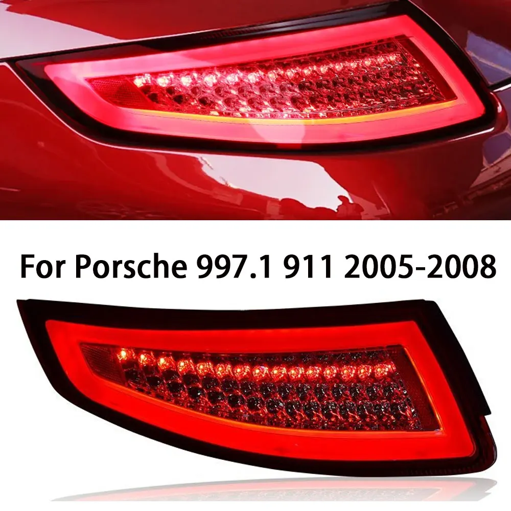 

Автомобильные фары для Porsche 911 997.1 2005-2008 светодиодный задний фонарь DRL в классическом стиле в сборе, задний фонарь, аксессуары для указателей поворота