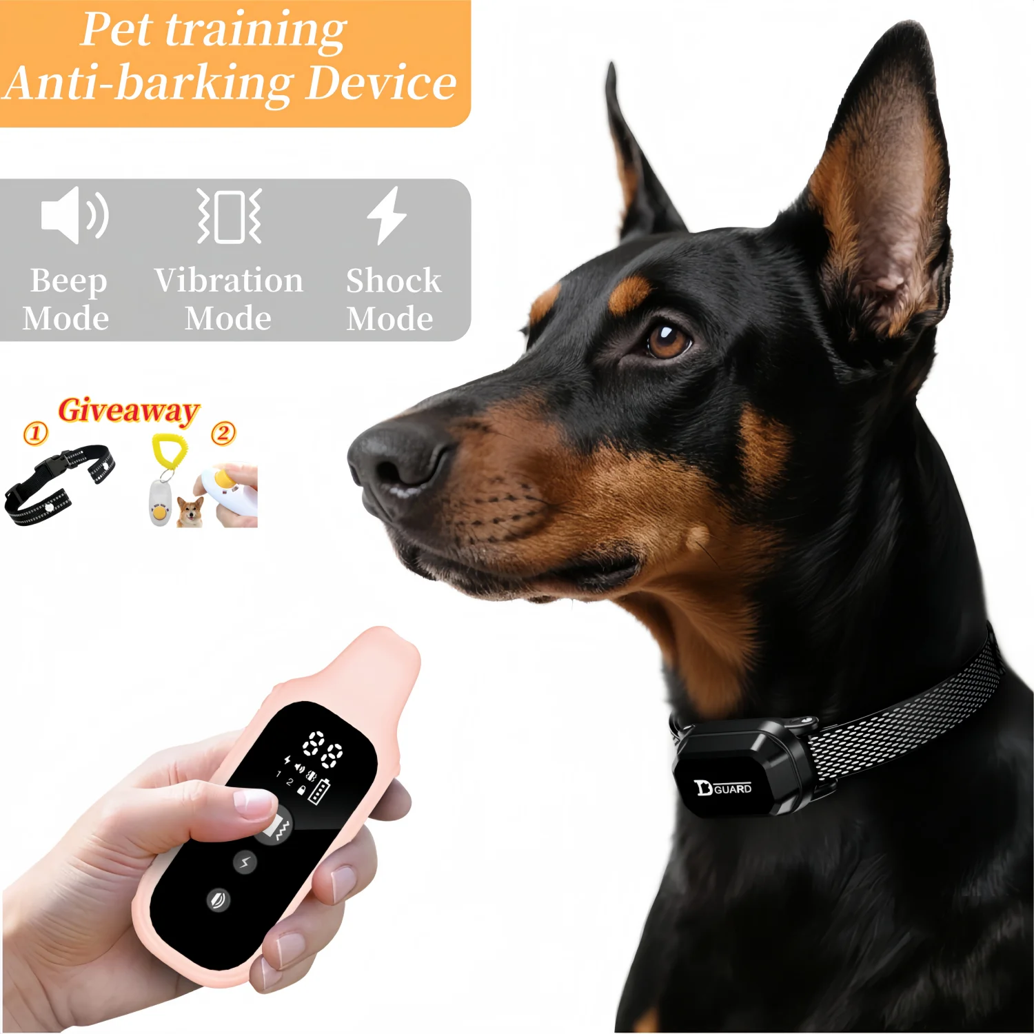 

YHLC Remote control Anti Barking Dog Collar, Rechargeable Bark Stopper, Stop Barkin, Waterproof Electric Training Collar for Dog